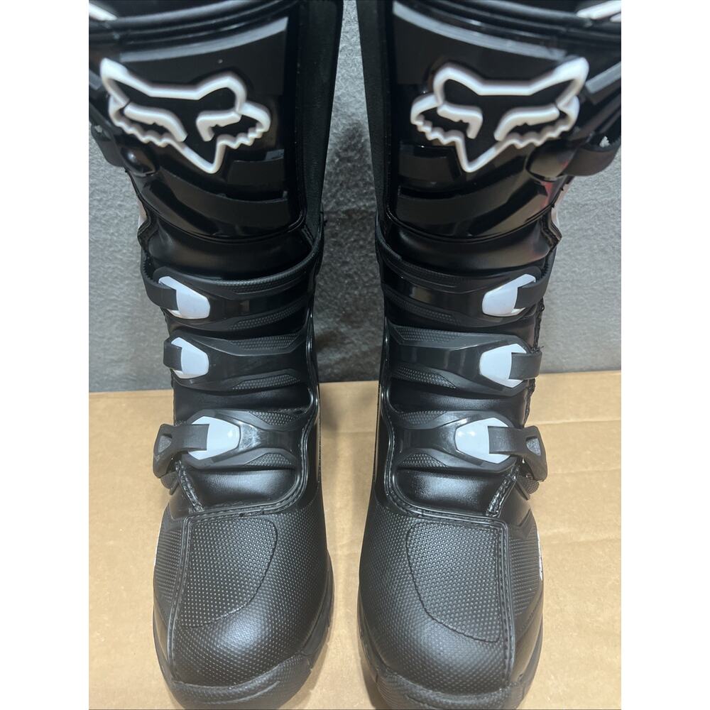 Fox Racing Youth Comp 3 Motocross Riding Dirt Bike Boots White Black Size Y6 - Picture 5 of 11